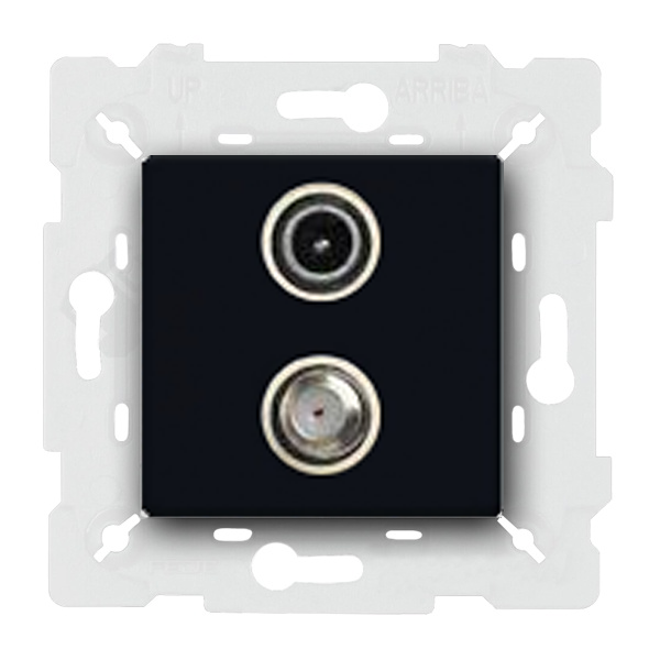  Розетка TV / SAT простая Fede Vintage Tapestry Черный (в сборе)